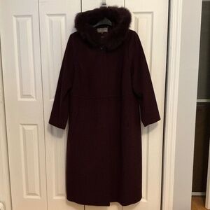 Women’s Forecastor of Boston Wool Fox Trimed Hooded Maxi Coat